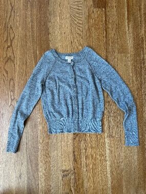 Cat & Jack Girls Grey Heather Cardigan, Size M (7/8)